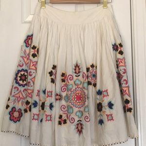 French Connection Embroidered Midi Skirt